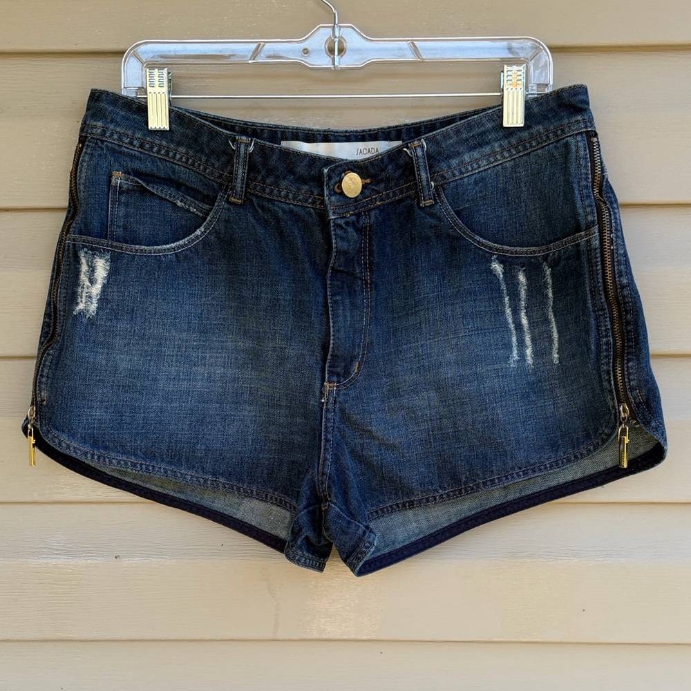 Sacada Size Zip Blue Jean Shorts